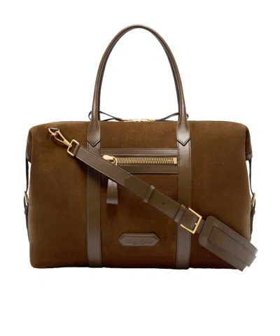Tom Ford Double Handle Travel Bag In Brown