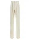 Tom Ford Pleated Front Straight Leg Trousers With Pockets In White