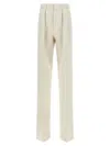 Tom Ford Pleated Front Straight Leg Trousers With Pockets In Neutral
