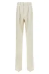 Tom Ford Pleated Front Straight Leg Trousers With Pockets In Neutral