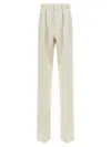 Tom Ford Pleated Front Straight Leg Trousers With Pockets In White