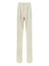Tom Ford Pleated Front Straight Leg Trousers With Pockets In Neutral