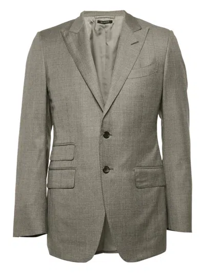 Pre-owned Tom Ford Double-pocket Blazer Jacket In Gray