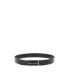 Tom Ford T-buckle Reversible Belt In Croc-embossed Leather In Black