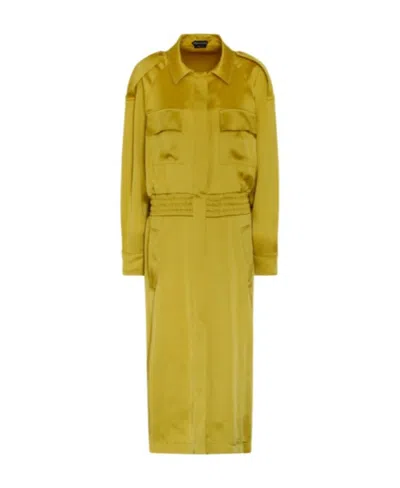 Tom Ford Double-sided Elastic Dress In Yellow