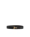 Tom Ford Double-sided T-shaped Icon Belt In Black