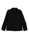 Tom Ford Double Splittable Light Wool Chest Pocket Outershirt In Black