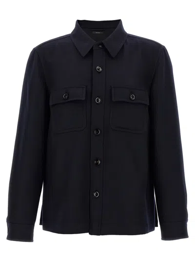 Tom Ford Double Splittable Light Wool Overshirt In Brown