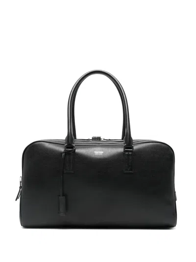 Tom Ford Double-zip Leather Luggage Bag In Black