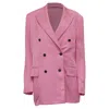 Tom Ford Double-breasted Long-sleeve Blazer In Pink