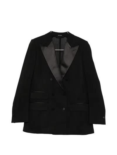 Tom Ford Double-breasted Buttoned Blazer In Black