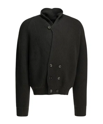 Tom Ford Double Breasted Cashmere Cardigan High Collar In Black