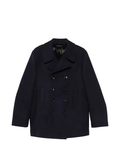 Tom Ford Double-breasted Pea Coat In Multi
