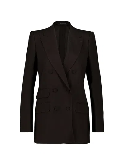 Tom Ford Double-breasted Peak-lapel Blazer In Brown