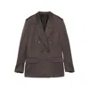 Tom Ford Double-breasted Silk-blend Jacket In Brown