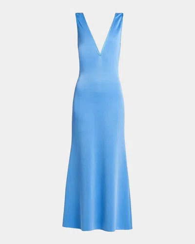 Tom Ford Double-face Plunging V-neck Dress In Multi