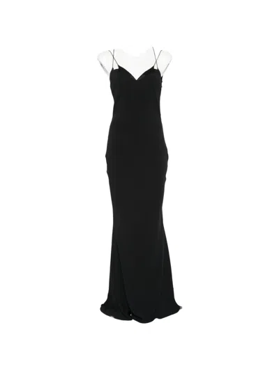 Tom Ford Double-strap Bias-cut Dress In Black