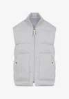 Tom Ford Quilted Ribbed Collar Side Pockets Jacket In Gray