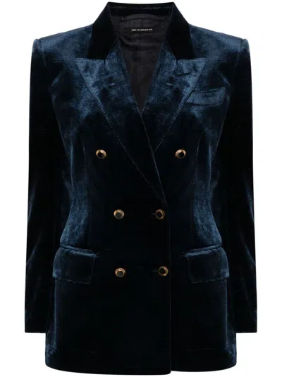 Tom Ford Dp Wallis Velvet Jacket Clothing In Blue