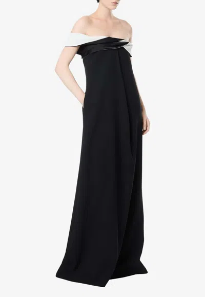 Tom Ford Draped Asymmetric Maxi Dress In Black