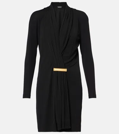 TOM FORD DRAPED CRÊPE JERSEY COCKTAIL DRESS