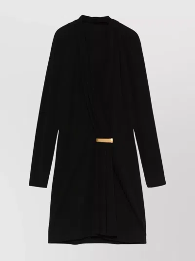 TOM FORD DRAPED DETAIL V-NECK MINI DRESS