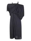 Tom Ford Chain Stones Embroidery On Crepe Jersey Cocktail Dress In Blue
