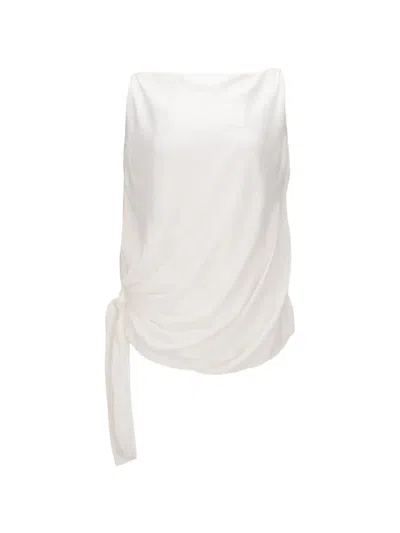 Tom Ford Draped Tie-detail Blouse In White