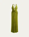 Tom Ford Stretch Viscose Jersey Long Dress In Vivid Char