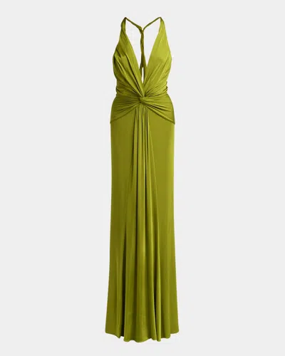 Tom Ford Stretch Viscose Jersey Long Dress In Green