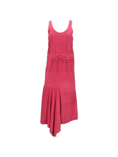 Tom Ford Drawstring Asymmetric Midi Dress In Pink