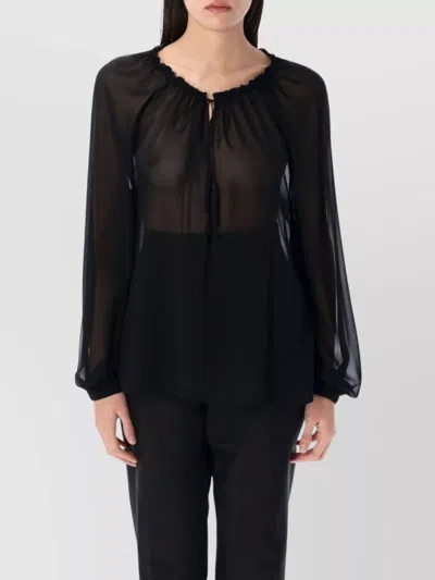 TOM FORD DRAWSTRING BOAT NECK BLOUSE