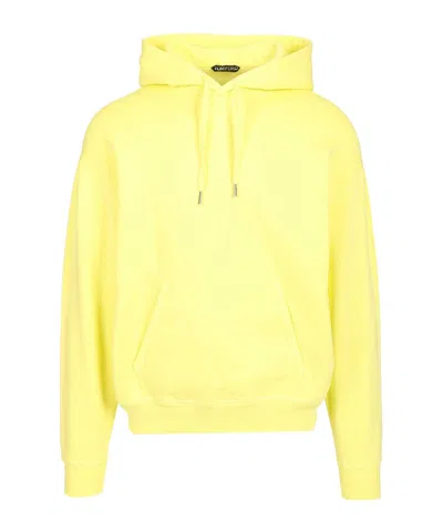 Tom Ford Long-sleeved Hooded Sweatshirt In Yellow