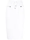 Tom Ford Drawstring Pencil Skirt In White