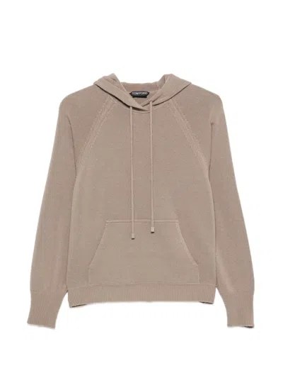 Tom Ford Drawstring Pouch-pocket Sweater In Neutrals