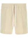 Tom Ford Men Ivory Satin Bermuda Shorts In Neutrals