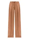 Tom Ford Drawstring Silk Trousers In Brown