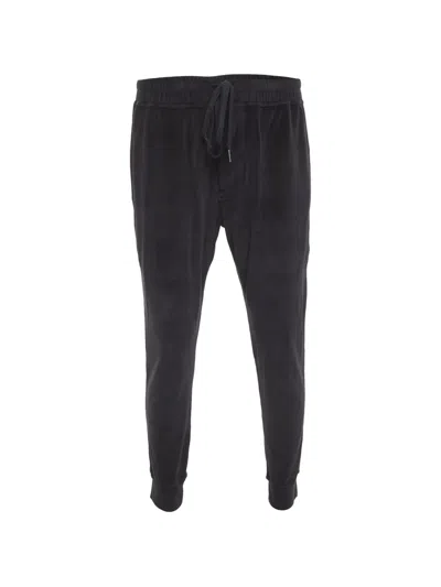 Pre-owned Tom Ford Drawstring Velour Track Pants In Blue