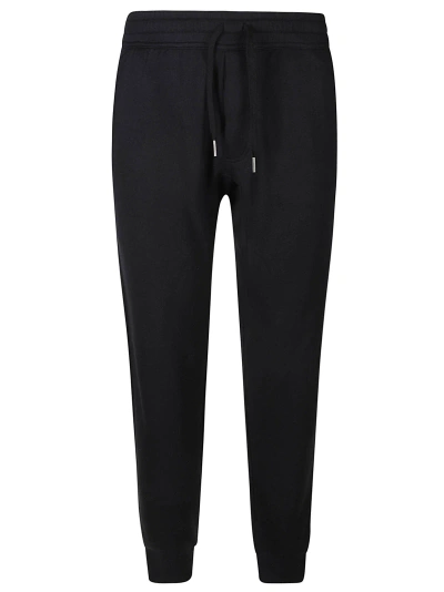 Tom Ford Drawstring Waist Ribbed Track Trousers In Black