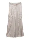 Tom Ford Cargo Pocket Drawstring Elastic Waistband Wide Leg Trousers In Neutral