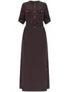 Tom Ford Whitney Chain Stripe Belted Satin Shirtdress