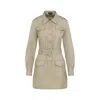 Tom Ford Pale Sage Beige Cotton Safari Mini Dress In Beige
