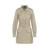 Tom Ford Pale Sage Beige Cotton Safari Mini Dress In Beige