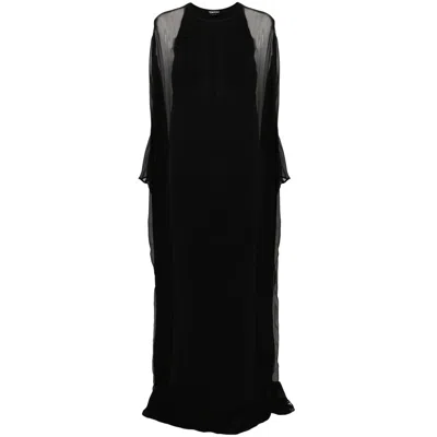 Tom Ford Semi-sheer-panelled Maxi Dress In Black