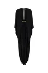 Tom Ford Satin Jersey Kaftan With Golden Belt In Black