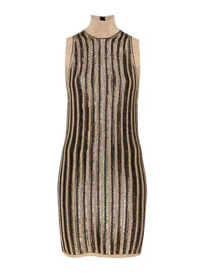 Tom Ford Mini Dress Turtleneck In Green