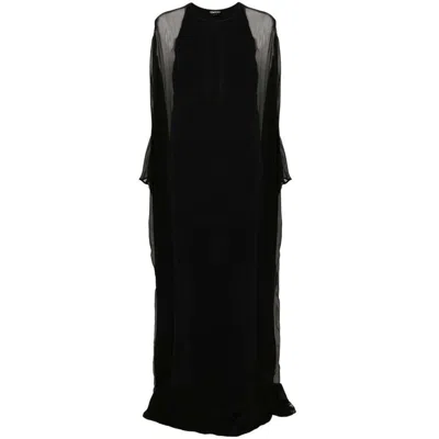 Tom Ford Semi-sheer-panelled Maxi Dress In Black