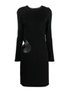Tom Ford Cut-out Detailed Crewneck Mini Dress In Black