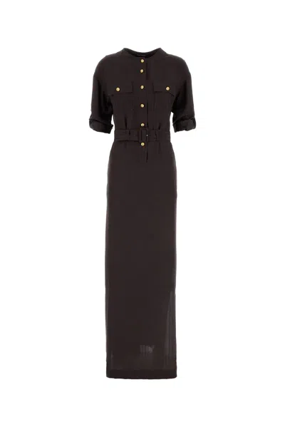 Tom Ford Belted Shirt Dress Dress In Brown