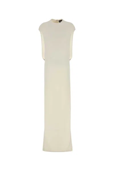 Tom Ford Sleeveless Round-neck Maxi Day Dress In White